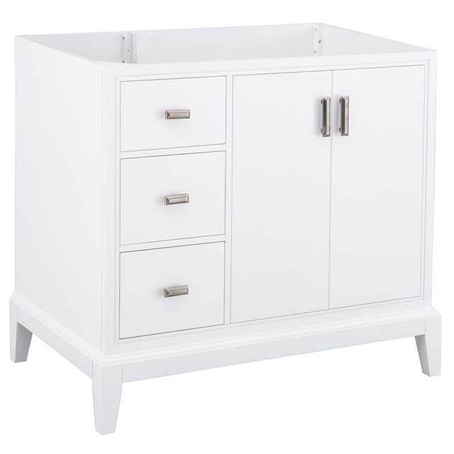Shaelyn 37.25 in. W x 22 in. D x 34 in. H Bath Vanity Cabinet without Top in White